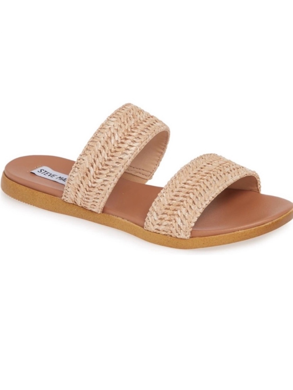 Steve Madden Natural Braided Double-Band Slide Sandal